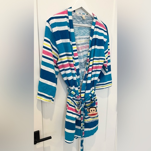 Vintage Y2K Paul Frank Women’s Striped Lightweight Robe Sleepwear Size L/XL - Picture 2 of 11